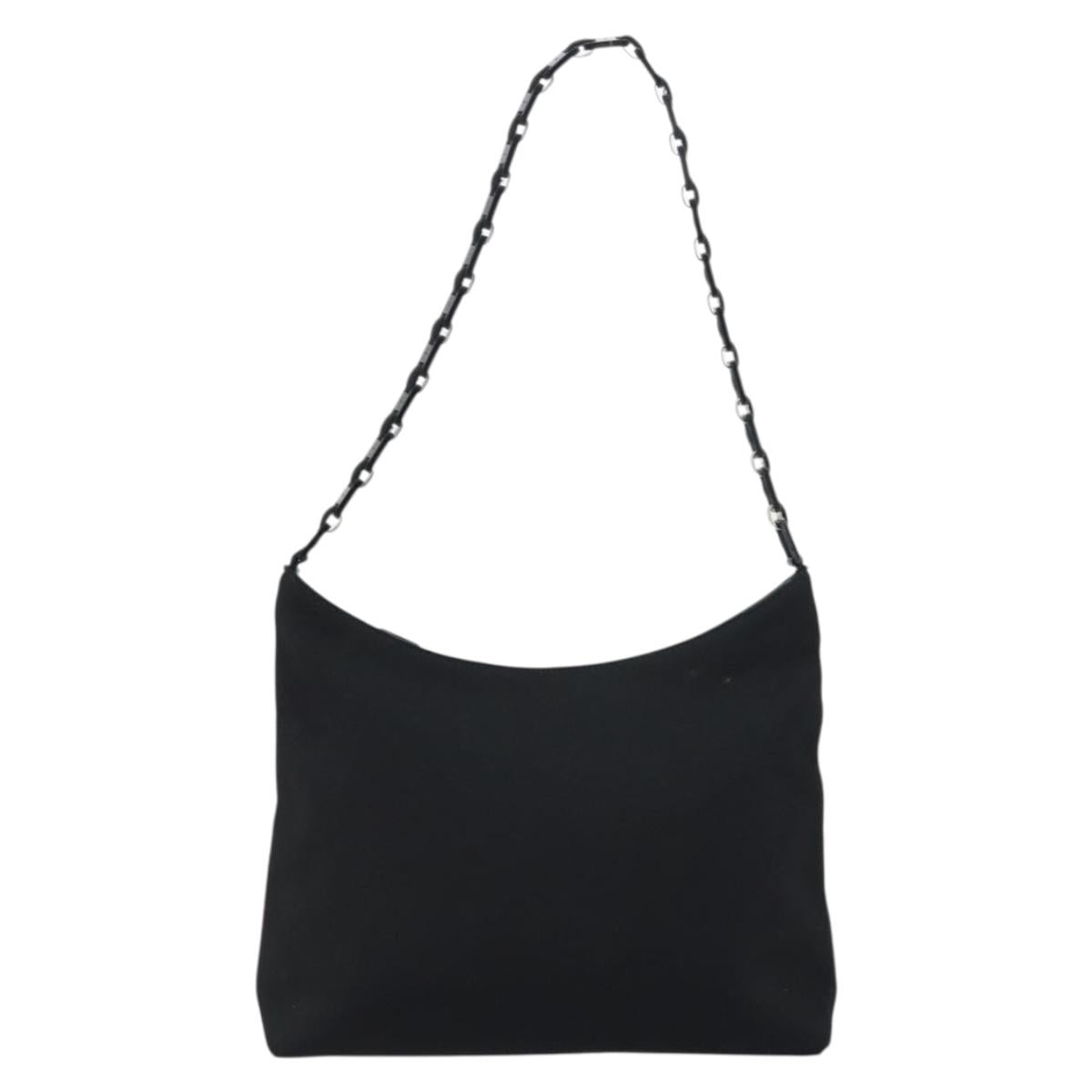 Salvatore Ferragamo Vala Shoulder Bag Nylon Black Auth 160693