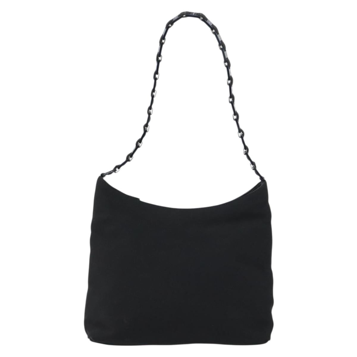 Salvatore Ferragamo Vala Shoulder Bag Nylon Black Auth 160694