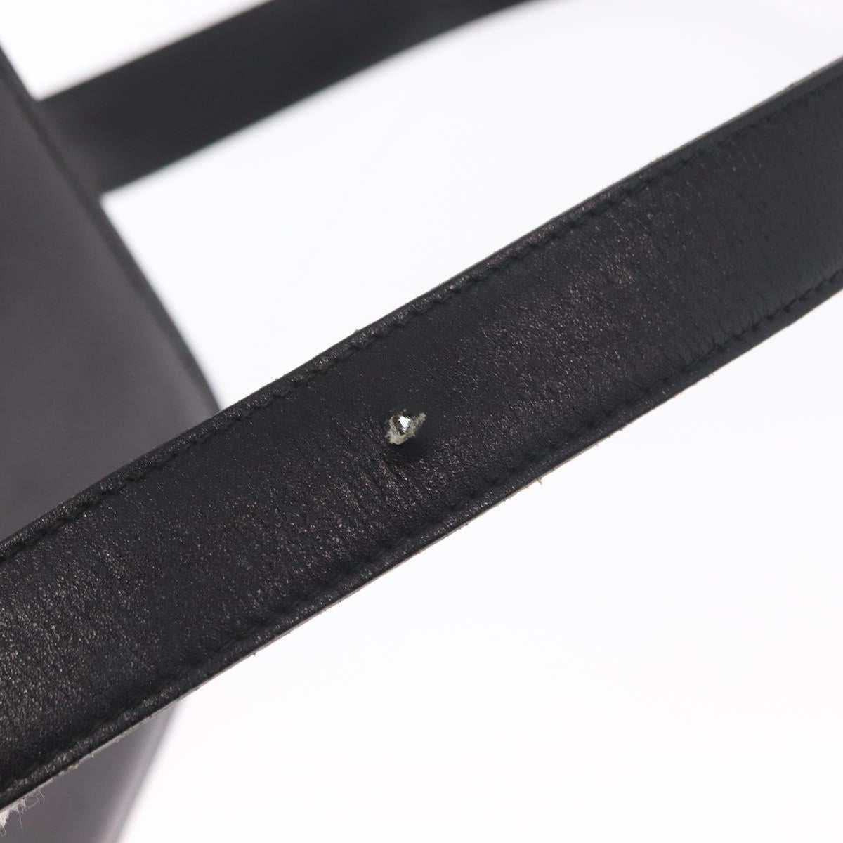 CELINE Shoulder Bag Leather Black Gold Auth 160698