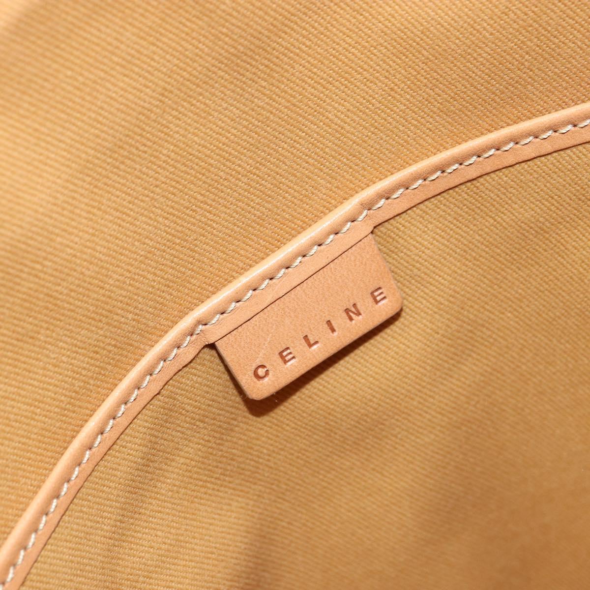 CELINE Macadam Canvas Tote Bag PVC Beige Gold Auth 160703