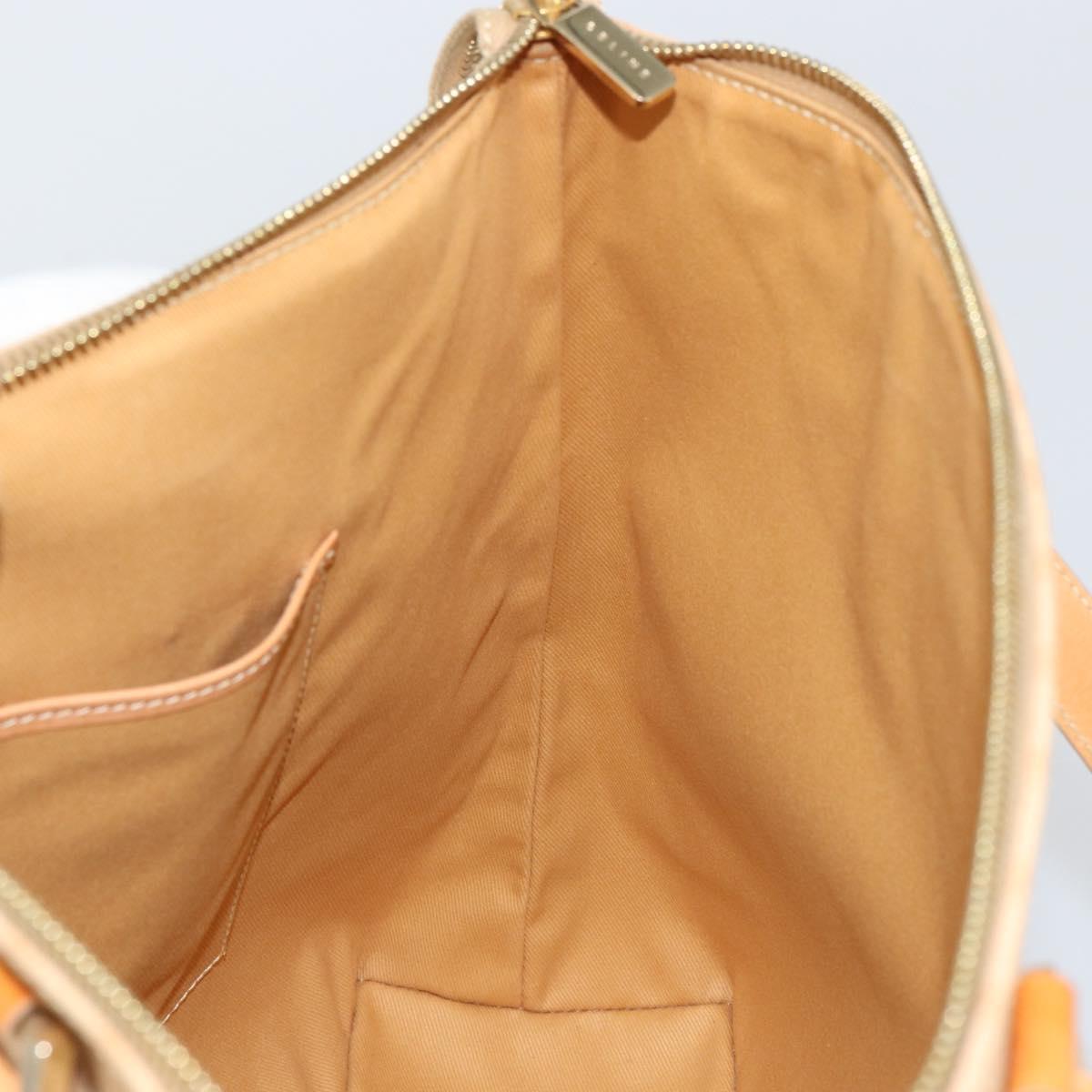 CELINE Macadam Canvas Tote Bag PVC Beige Gold Auth 160703