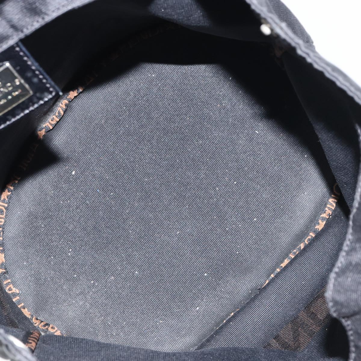 FENDI Tote Bag Black Silver Auth 160705