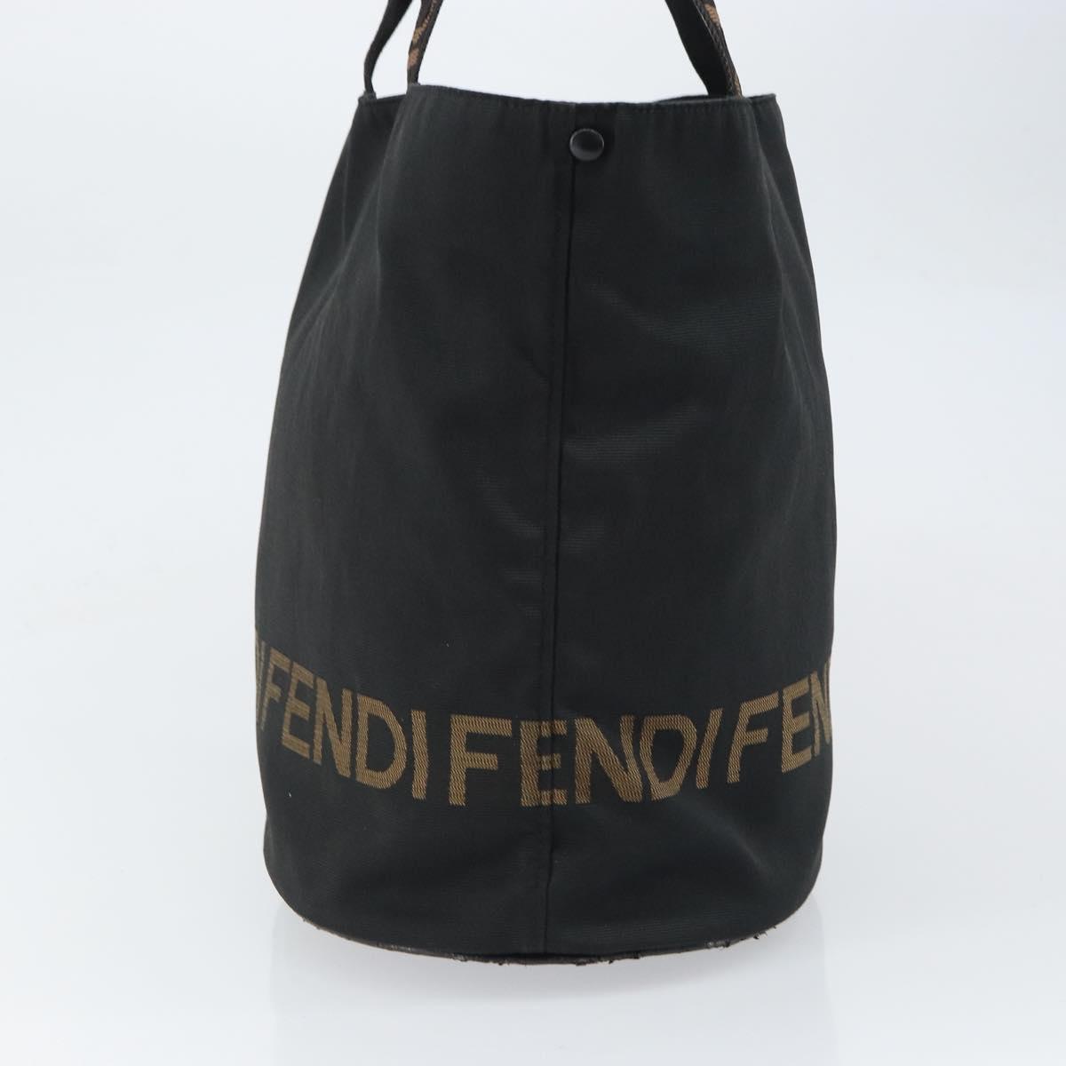 FENDI Tote Bag Black Silver Auth 160705
