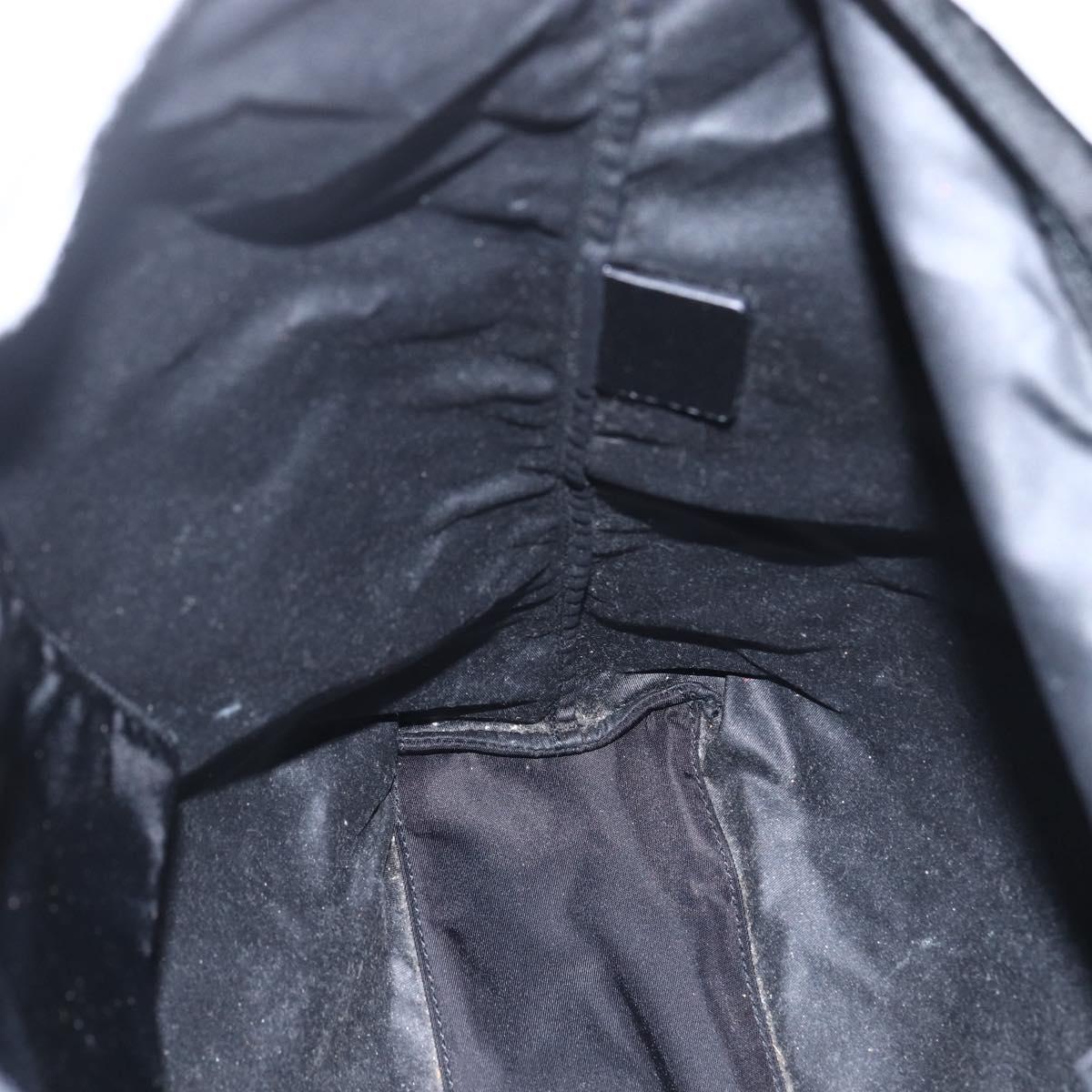 PRADA Tote Bag Nylon Black Silver Auth 160710