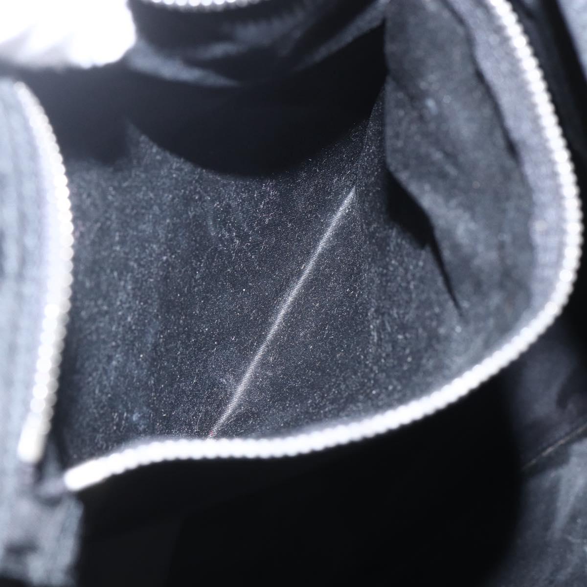 PRADA Tote Bag Nylon Black Silver Auth 160710