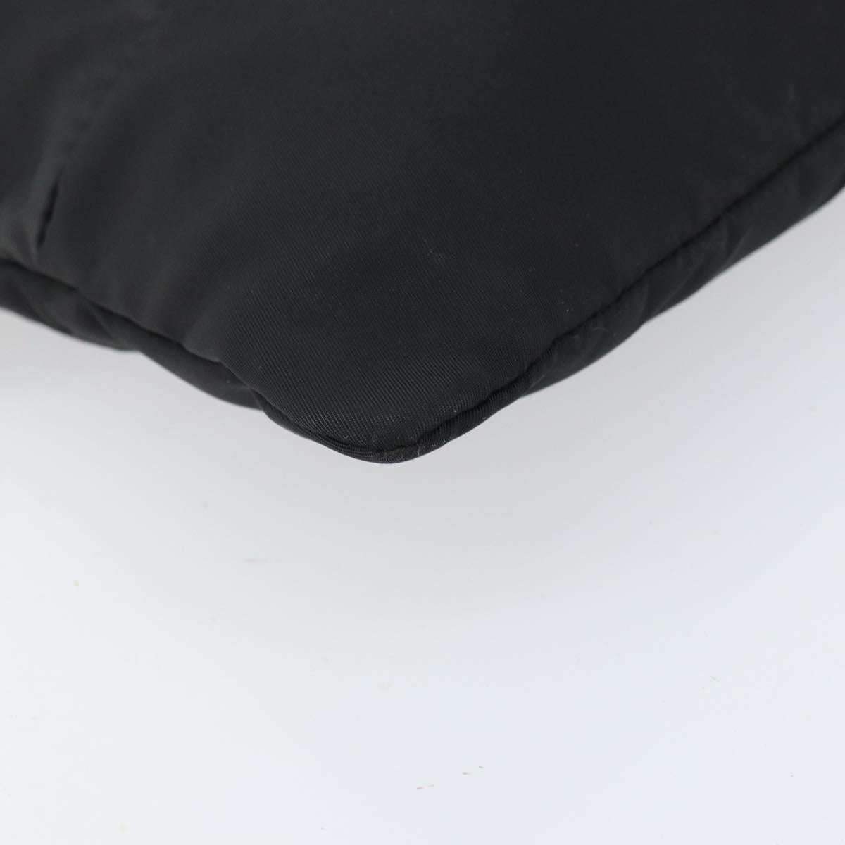 PRADA Shoulder Bag Nylon Black Silver Auth 160712