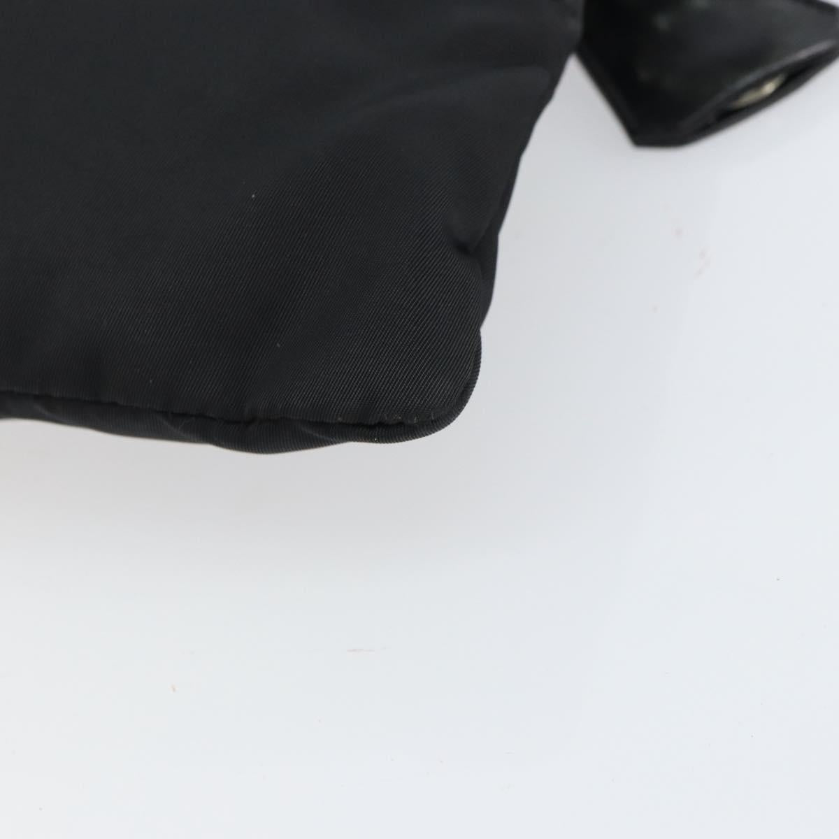 PRADA Shoulder Bag Nylon Black Silver Auth 160712