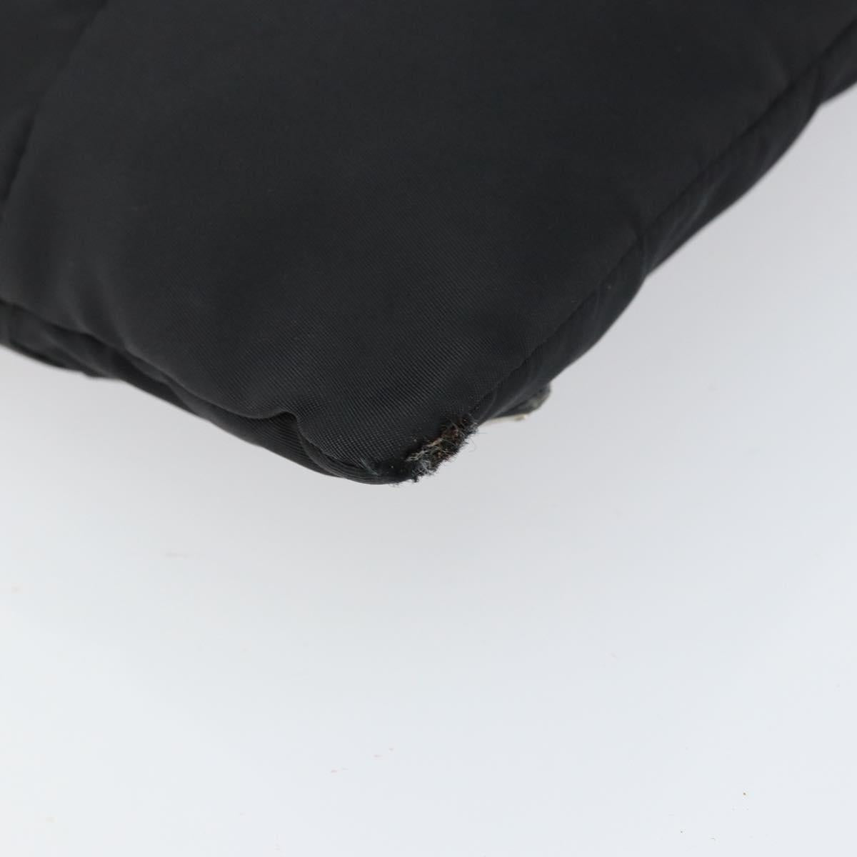 PRADA Shoulder Bag Nylon Black Silver Auth 160712