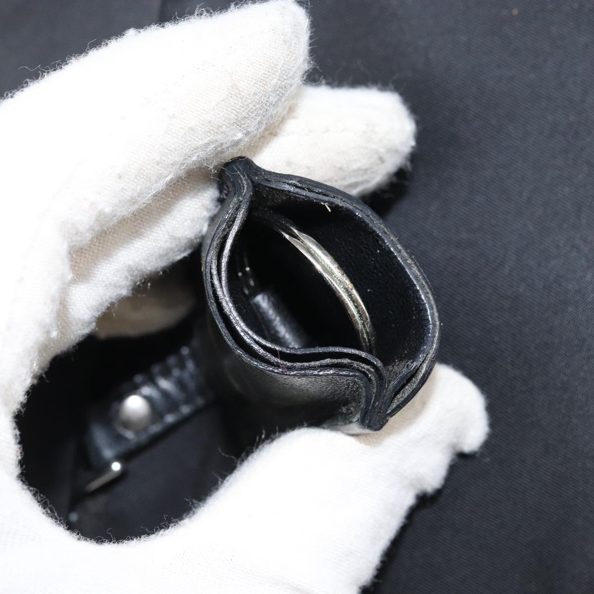 PRADA Shoulder Bag Nylon Black Silver Auth 160712