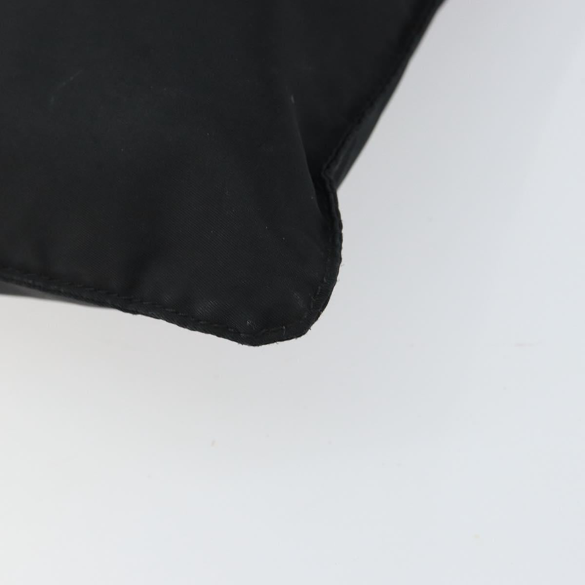 PRADA Shoulder Bag Nylon Black Silver Auth 160714