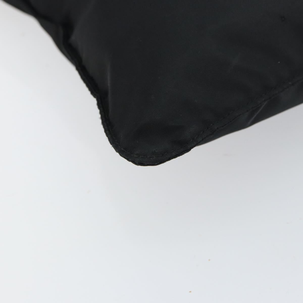PRADA Shoulder Bag Nylon Black Silver Auth 160714