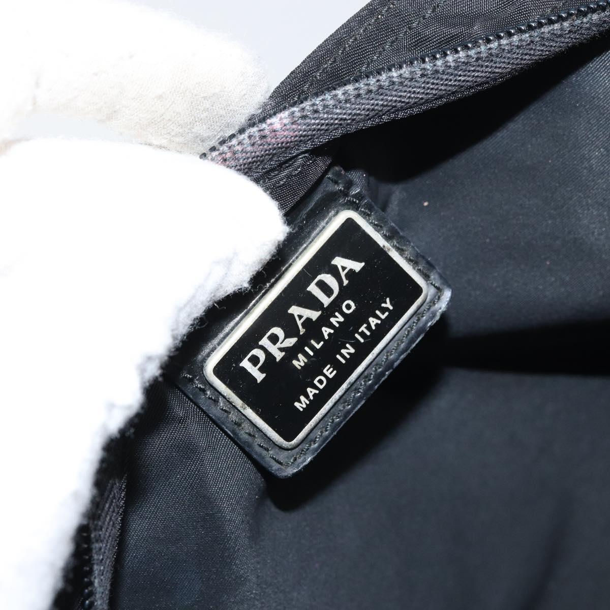 PRADA Shoulder Bag Nylon Black Silver Auth 160714