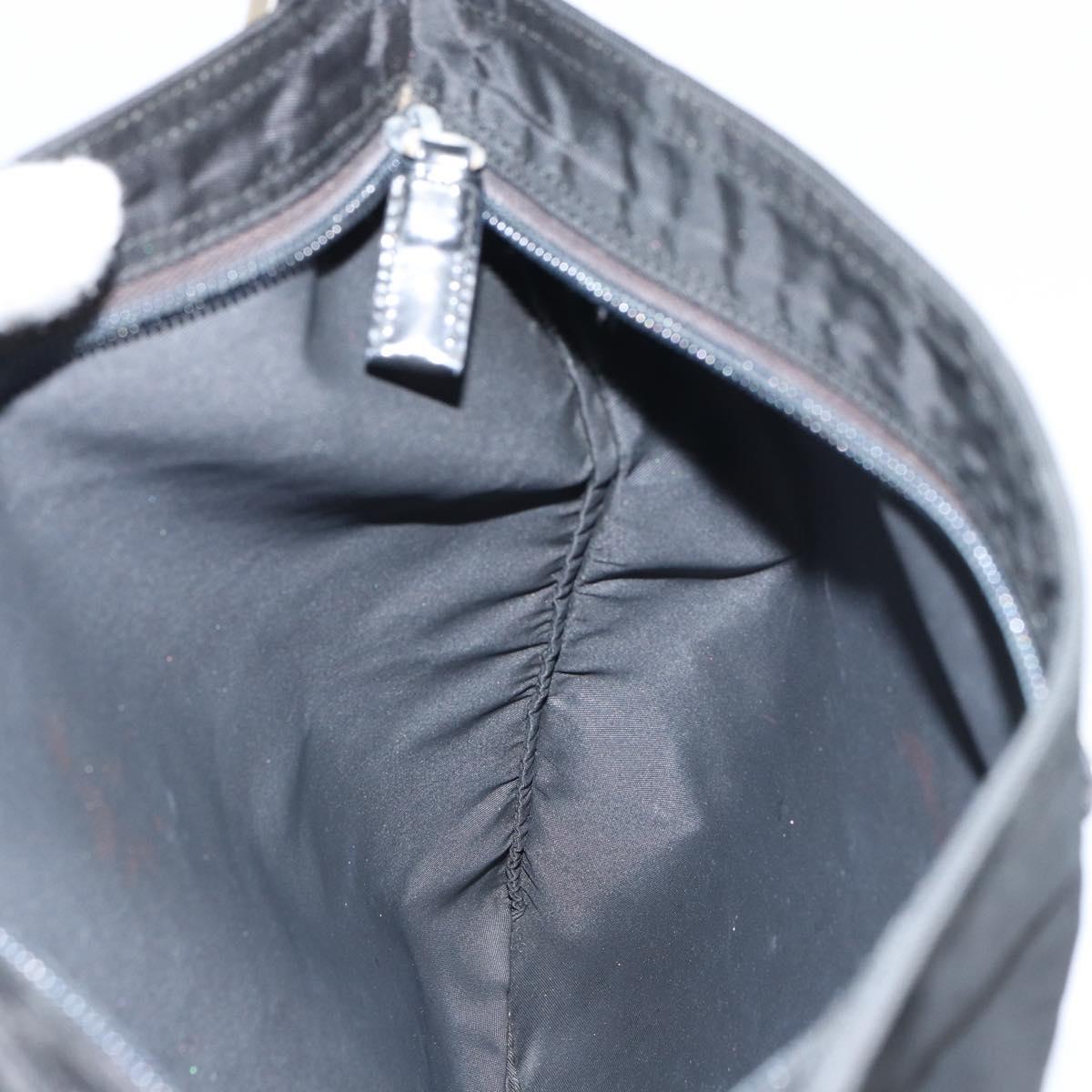 PRADA Shoulder Bag Nylon Black Silver Auth 160714