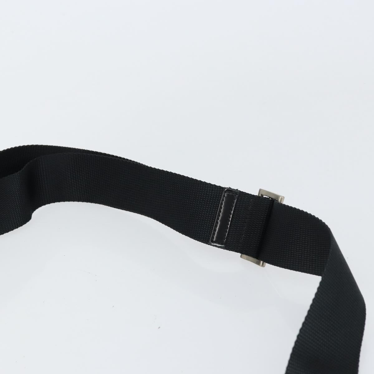 PRADA Shoulder Bag Nylon Black Silver Auth 160714