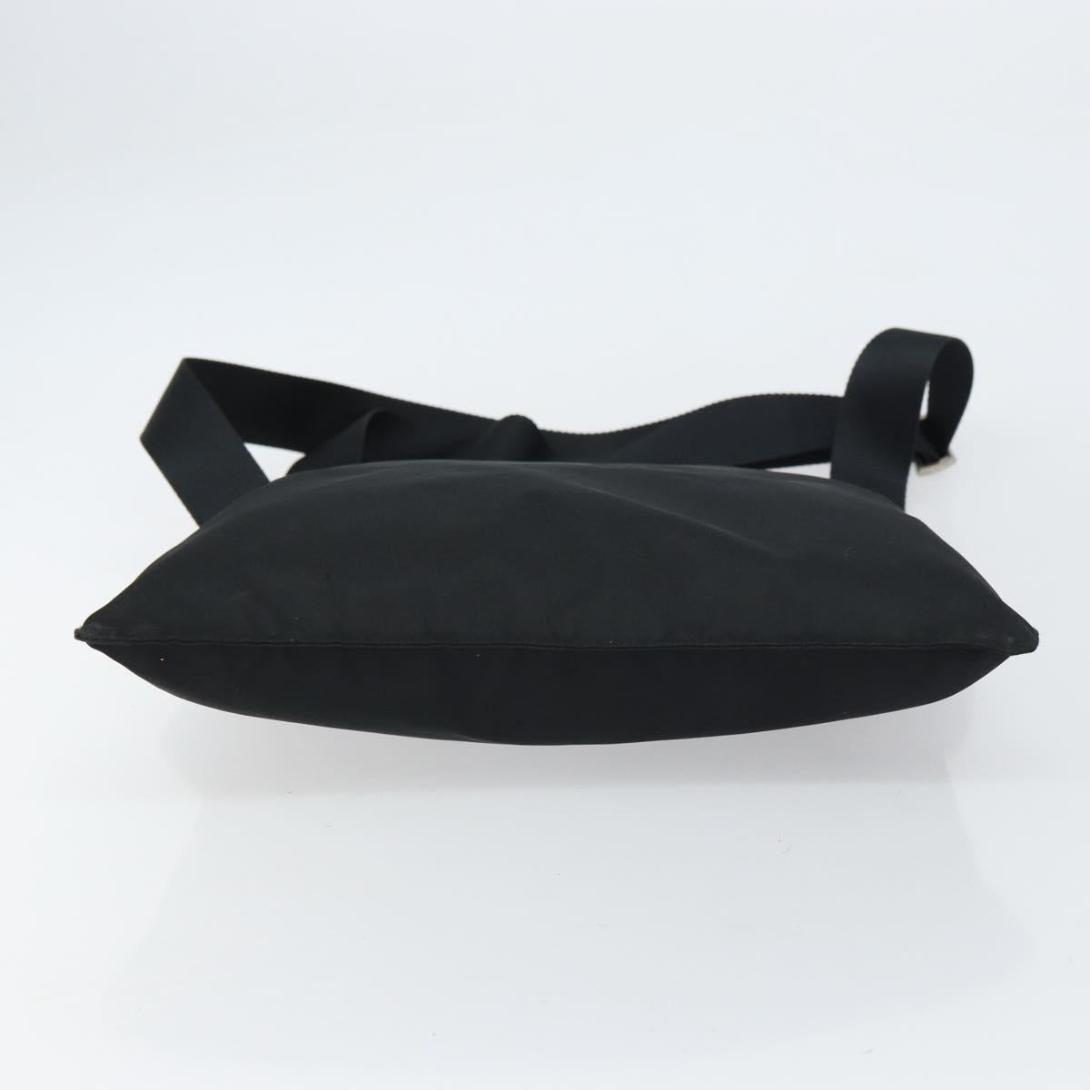 PRADA Shoulder Bag Nylon Black Silver Auth 160714