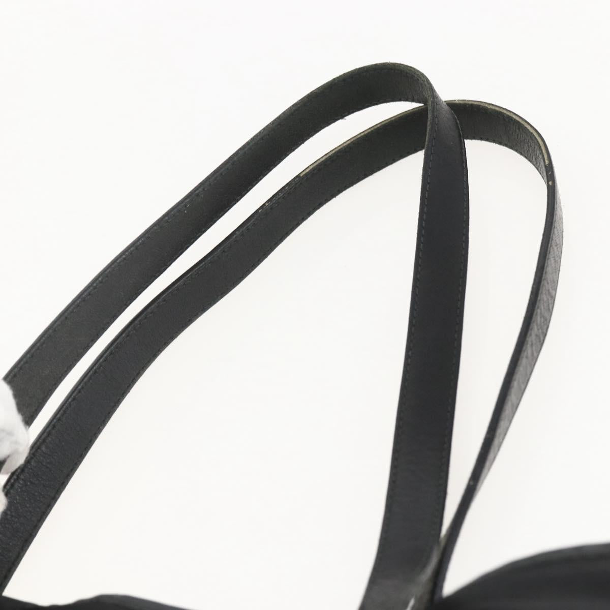 PRADA Tote Bag Nylon Black Silver Auth 160717