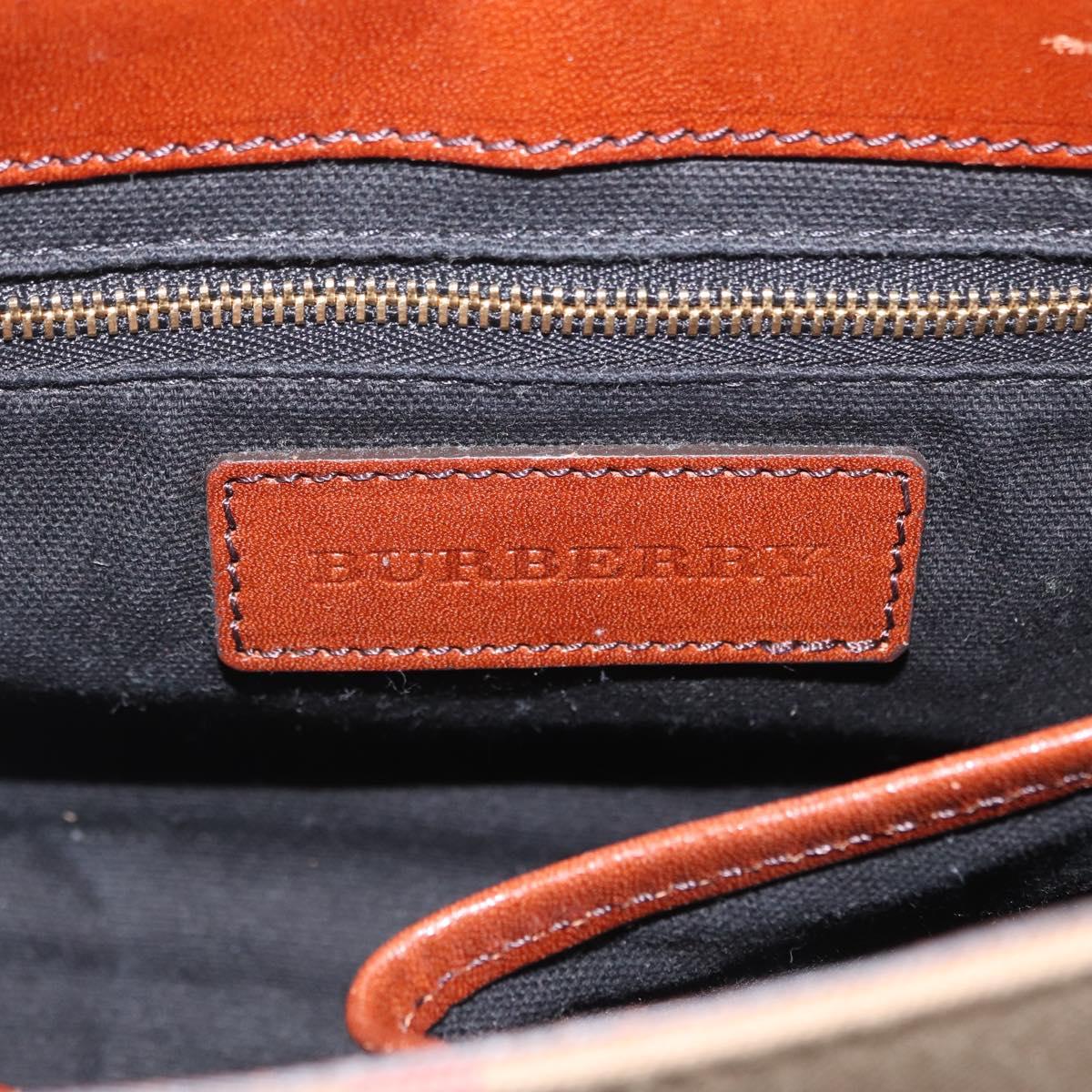 BURBERRY Shoulder Bag Leather Brown Gold Auth 160721