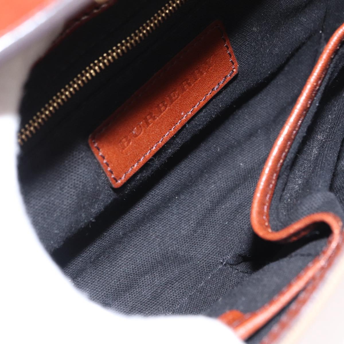 BURBERRY Shoulder Bag Leather Brown Gold Auth 160721