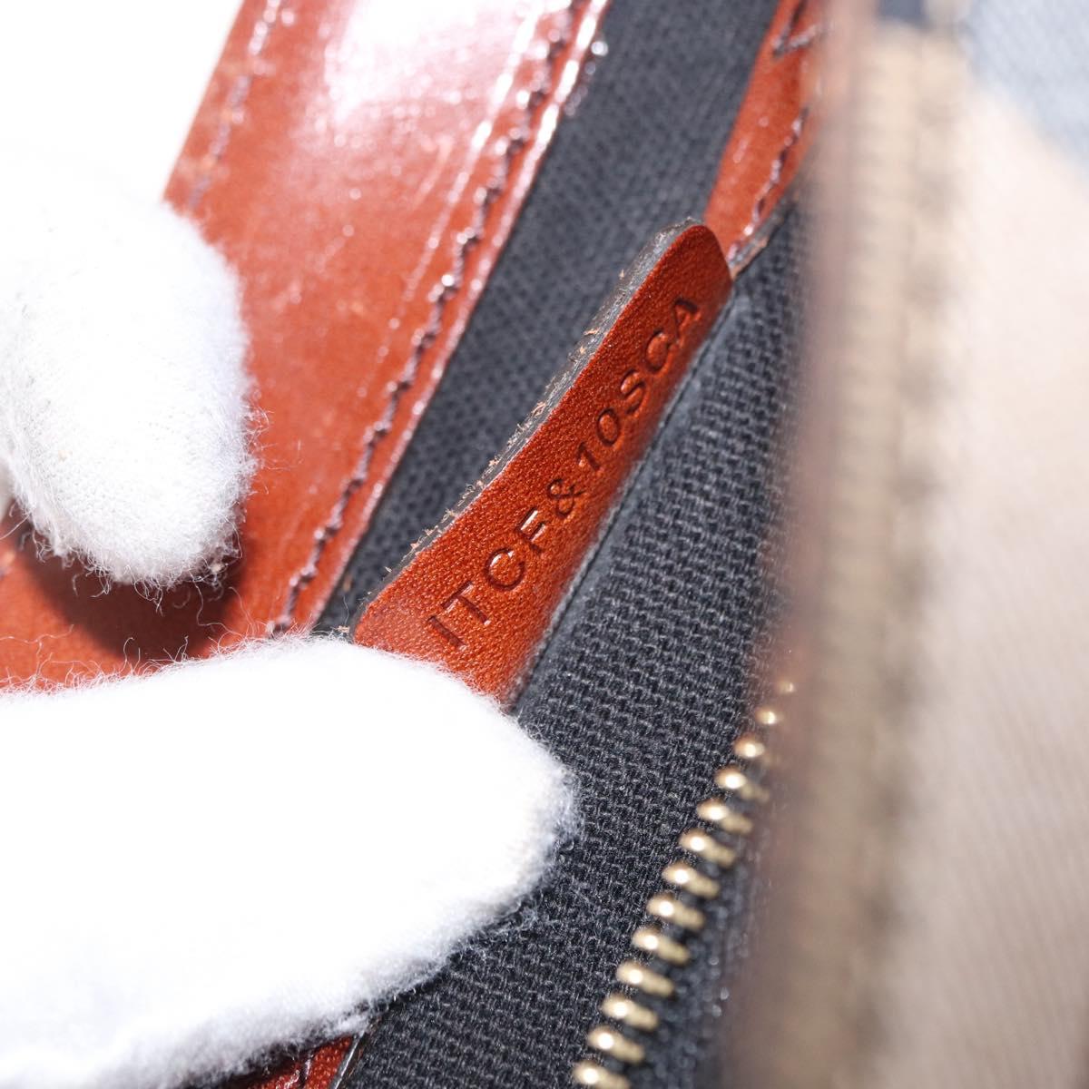 BURBERRY Shoulder Bag Leather Brown Gold Auth 160721