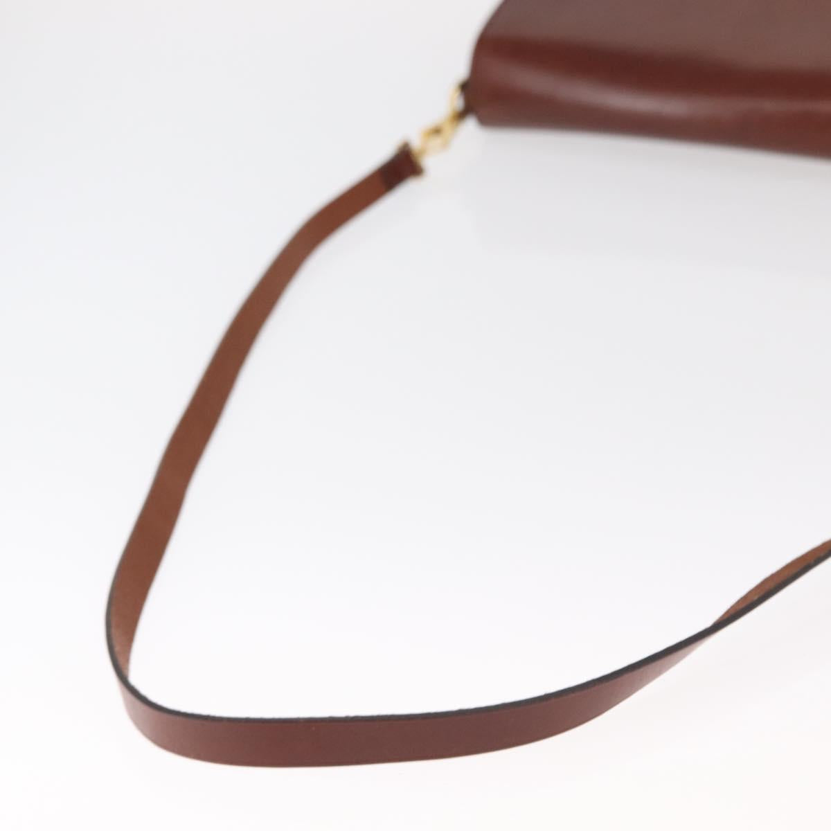 BURBERRY Shoulder Bag Leather Brown Gold Auth 160721