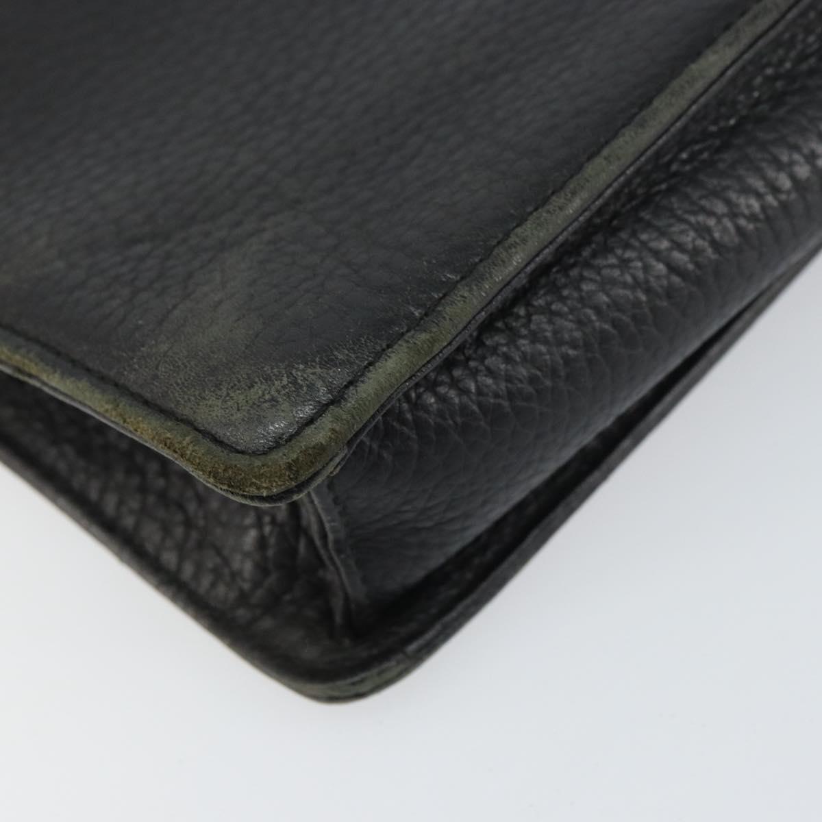 BURBERRY Business Bag Leather Black Auth 160724
