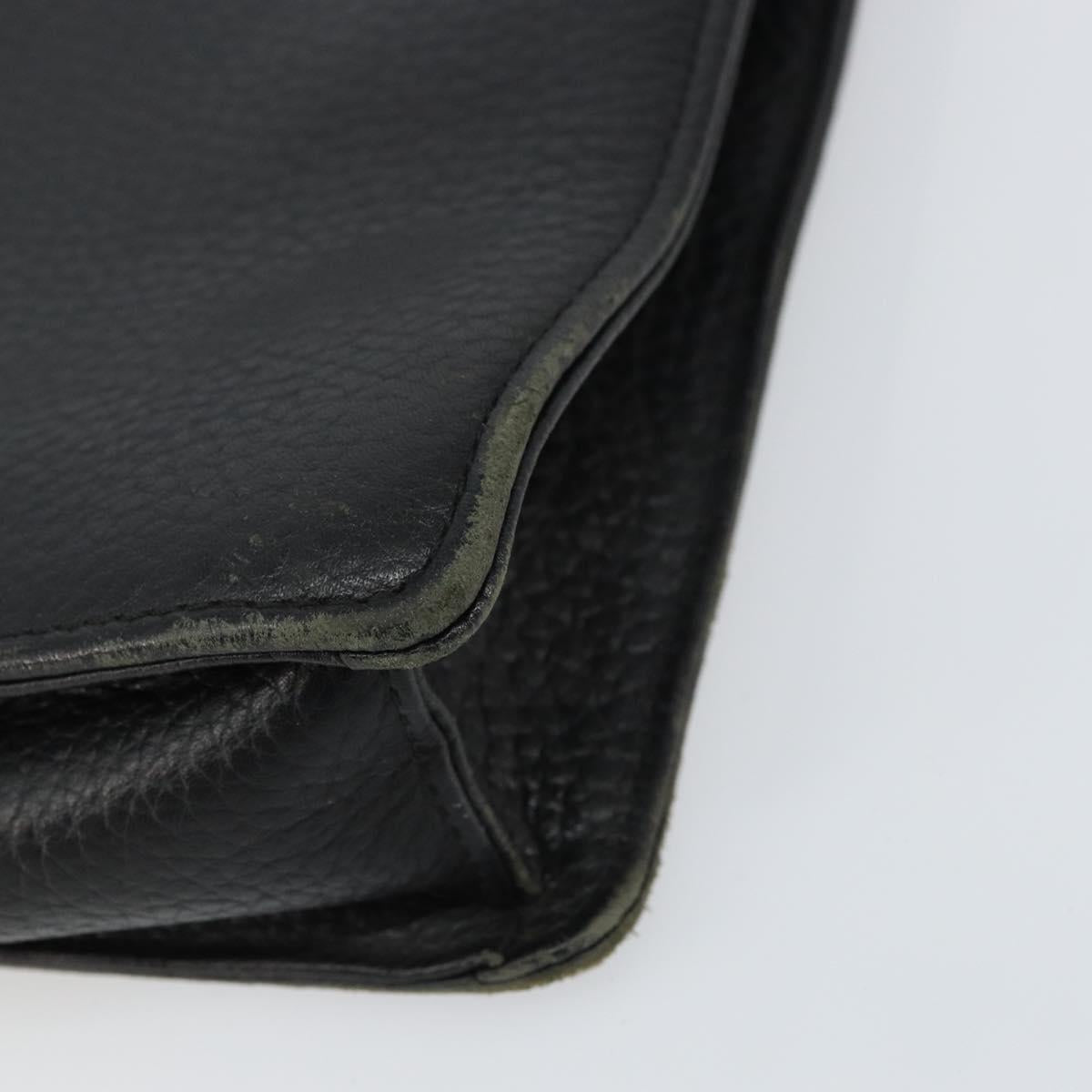 BURBERRY Business Bag Leather Black Auth 160724