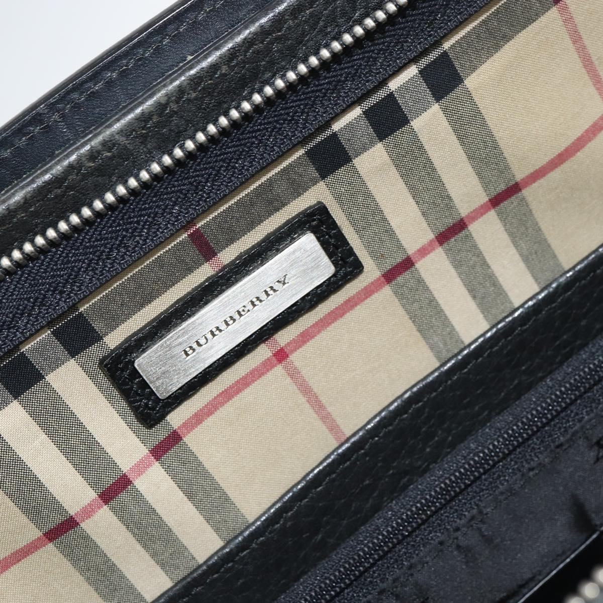 BURBERRY Business Bag Leather Black Auth 160724