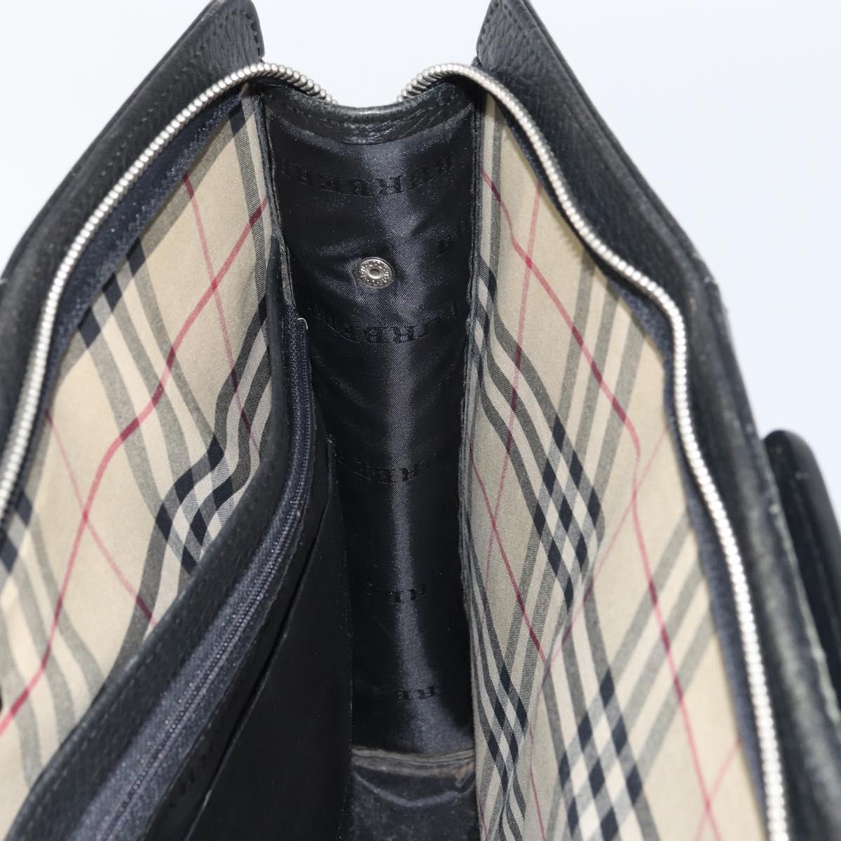 BURBERRY Business Bag Leather Black Auth 160724