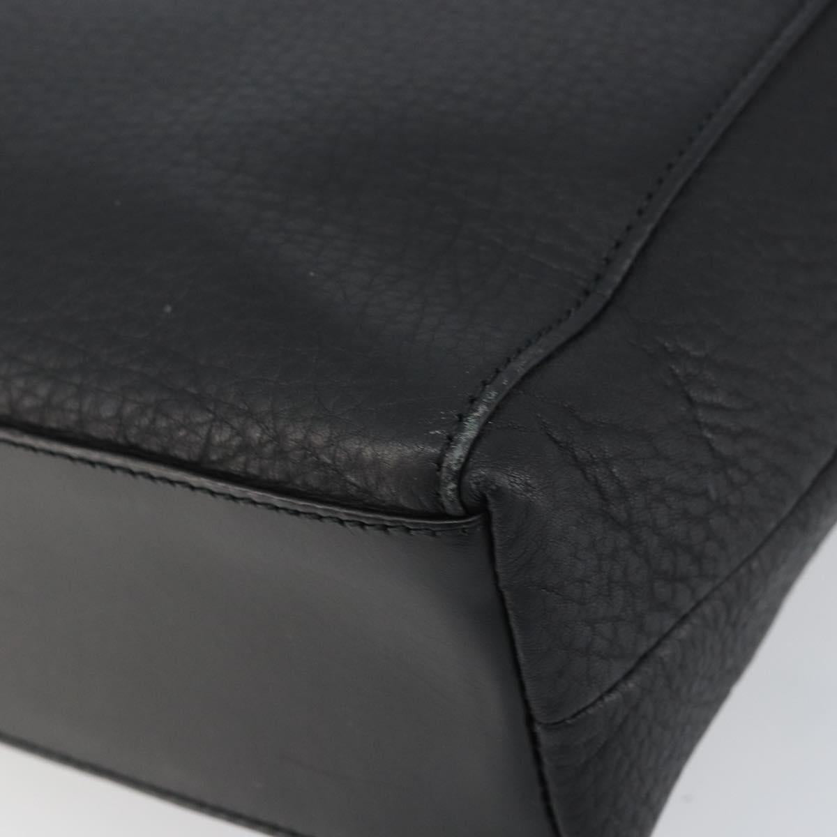 Burberrys Shoulder Bag Leather Black Gold Auth 160725