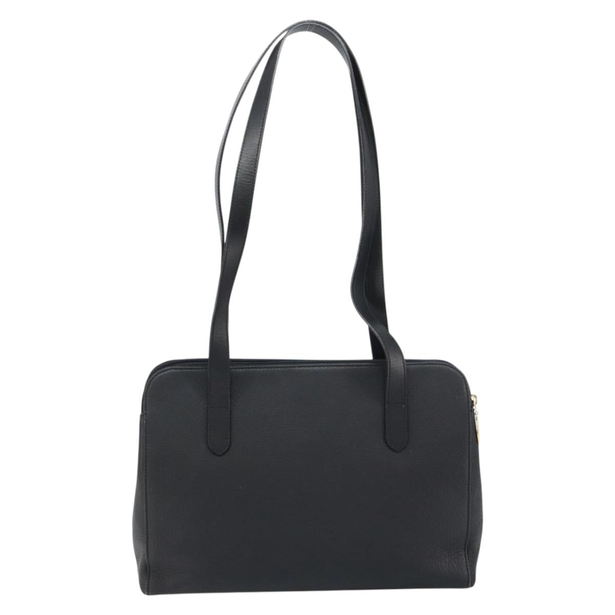 Burberrys Shoulder Bag Leather Black Gold Auth 160725