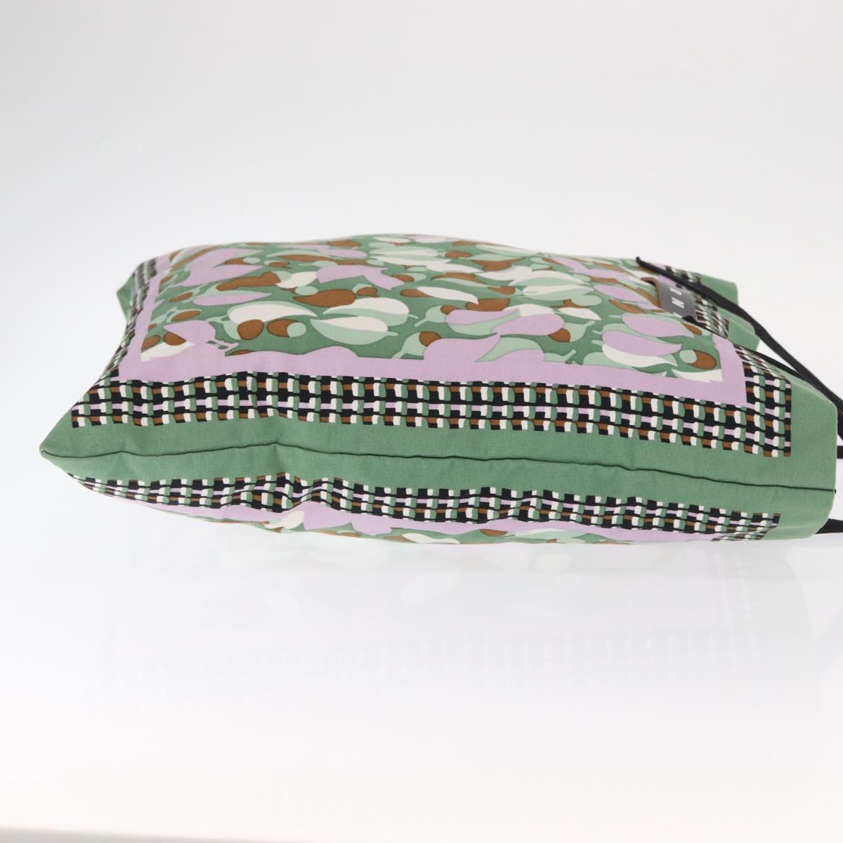 MARNI Flower Pattern Tote Bag Canvas Green Auth 160729