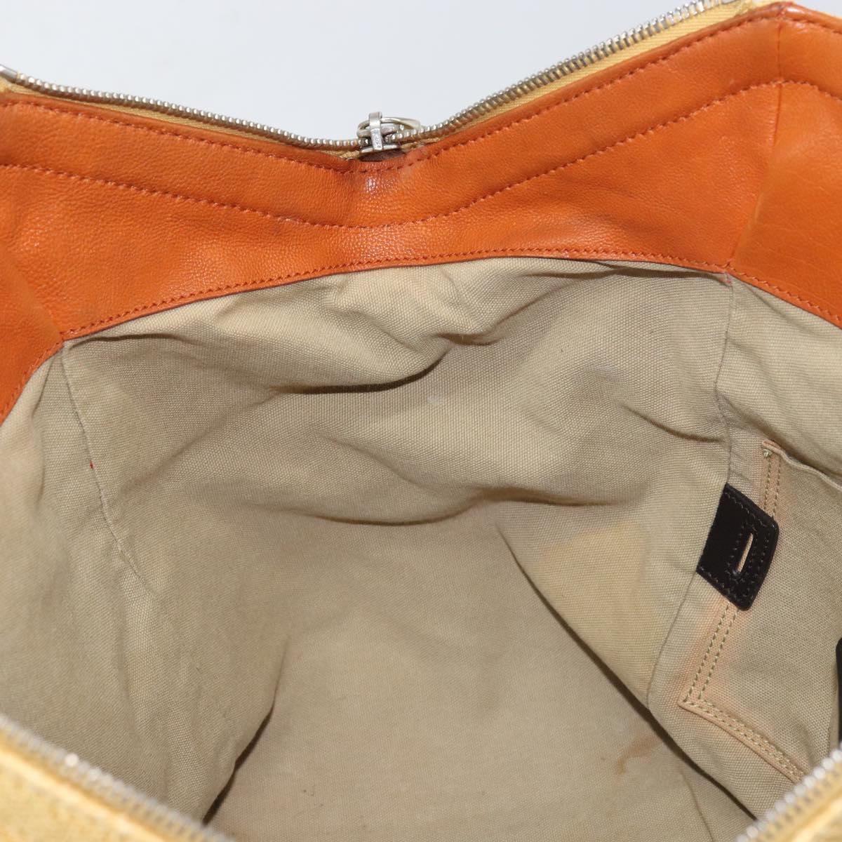 SAINT LAURENT Tote Bag Canvas Beige Silver 203820 Auth 160733