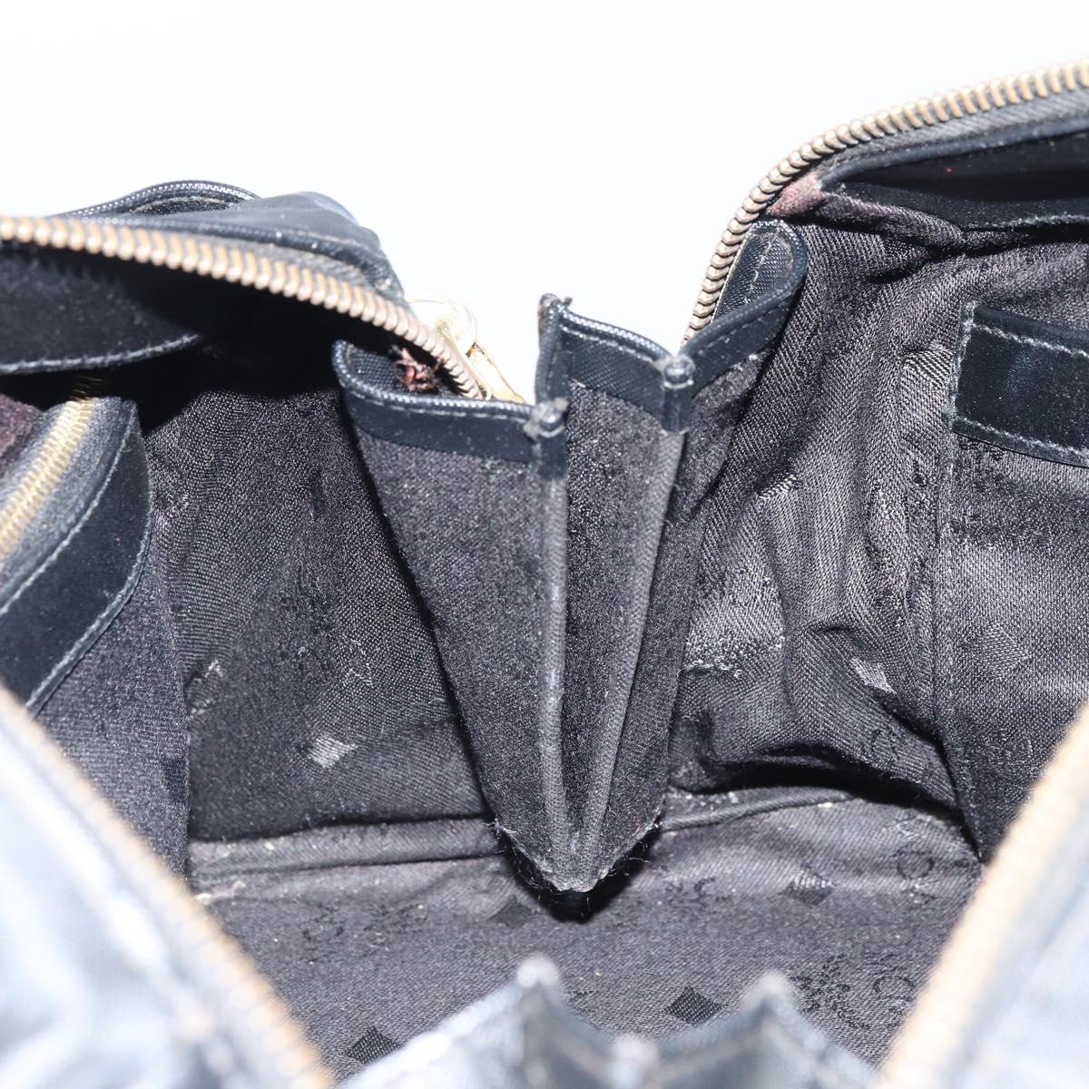 MCM Vicetos Logogram Hand Bag PVC 2way Black Gold Auth 160735