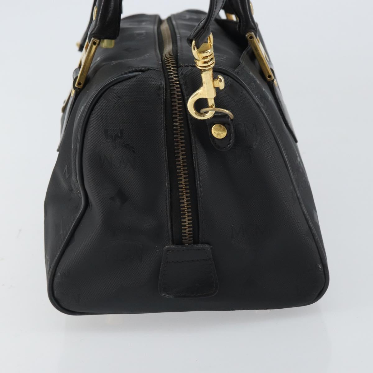 MCM Vicetos Logogram Hand Bag PVC 2way Black Gold Auth 160735