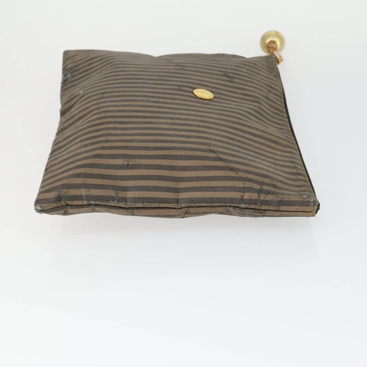 FENDI Pecan Canvas Bag Coated canvas nylon 4 Set Black Brown Auth 160746