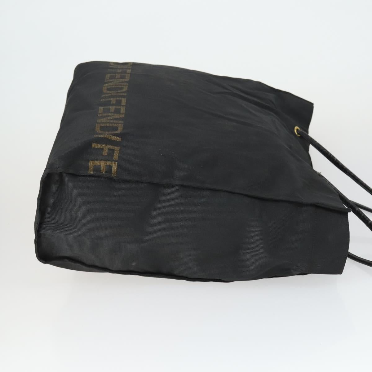 FENDI Pecan Canvas Bag Coated canvas nylon 4 Set Black Brown Auth 160746