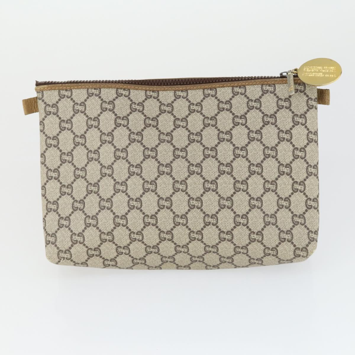GUCCI GG Supreme GG Plus Web Sherry Line Bag PVC 4 Set Beige Green Auth 160748