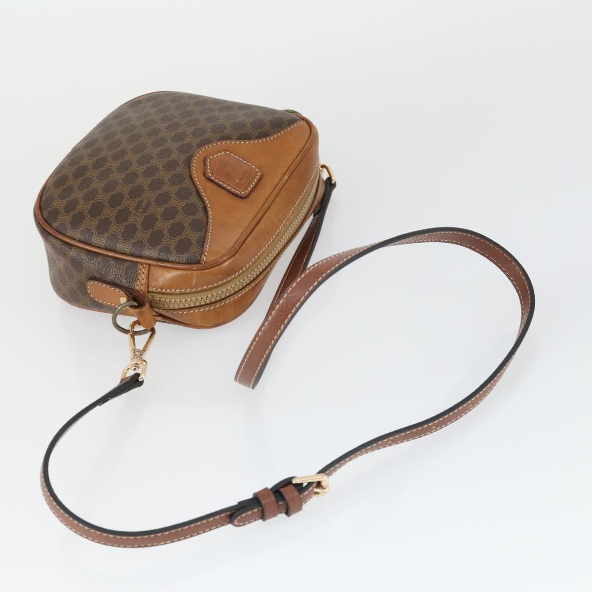 CELINE Macadam Canvas Shoulder Bag PVC 2 Set Brown Auth 160752