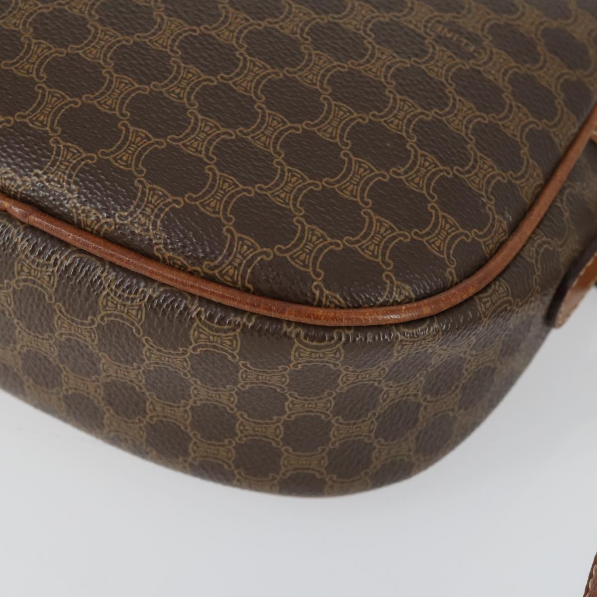 CELINE Macadam Canvas Shoulder Bag PVC 2 Set Brown Auth 160752