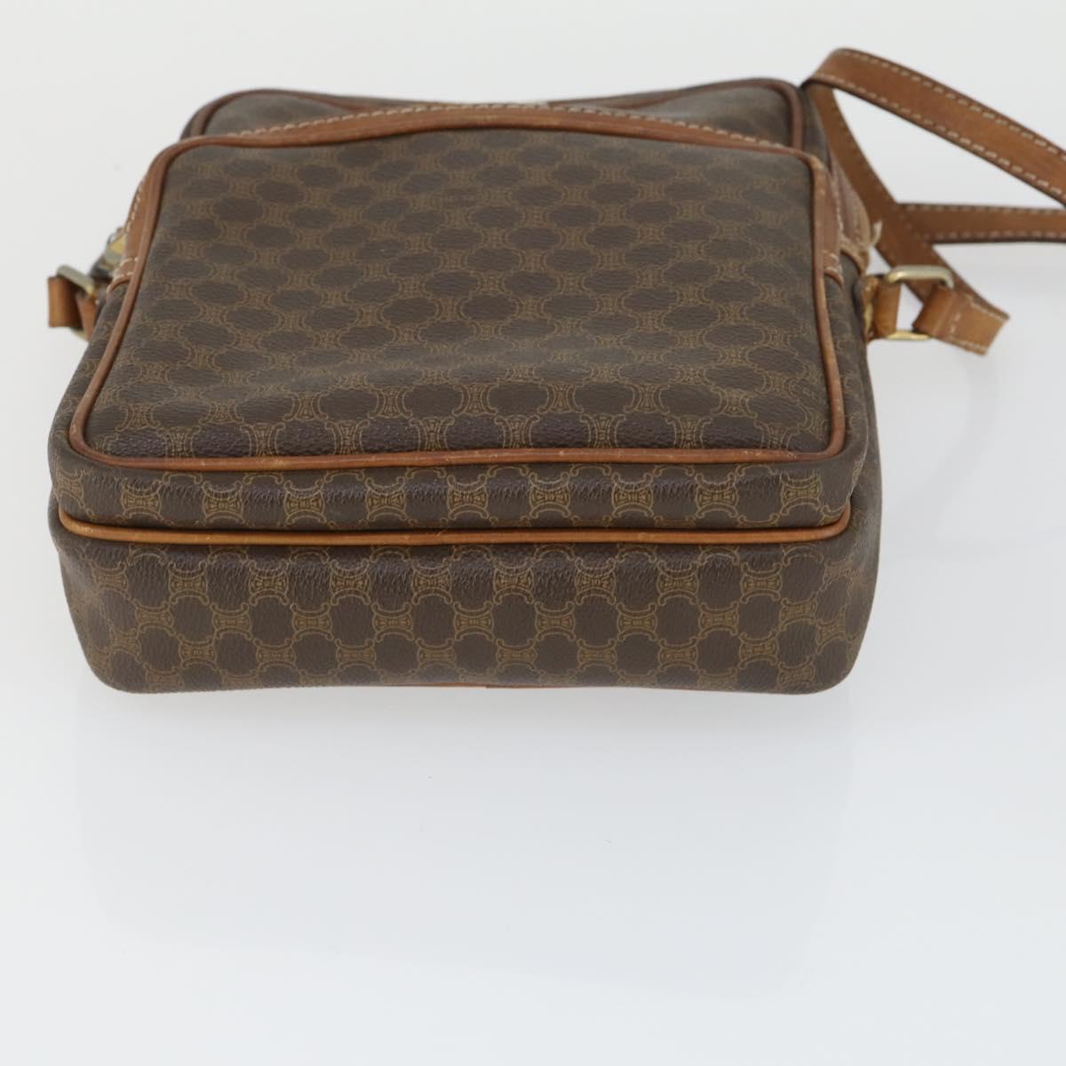 CELINE Macadam Canvas Shoulder Bag PVC 2 Set Brown Auth 160752