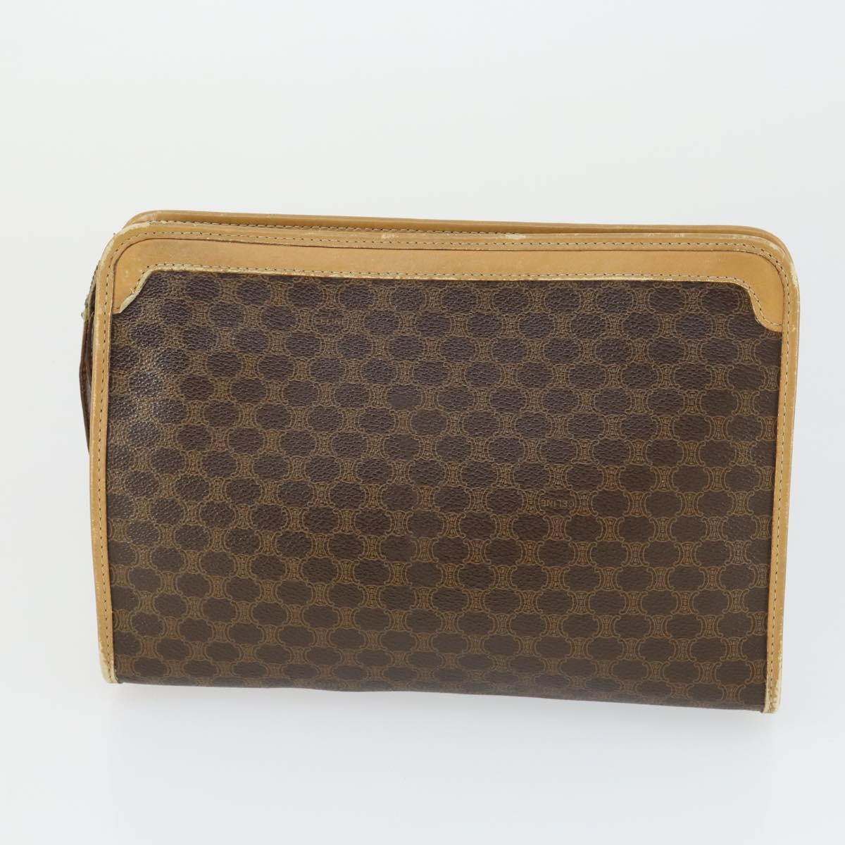 CELINE Macadam Canvas Bag PVC 4 Set Brown Auth 160753