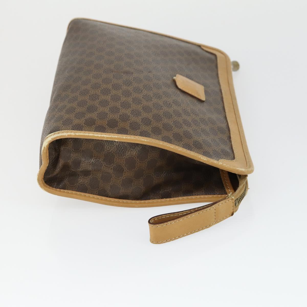 CELINE Macadam Canvas Bag PVC 4 Set Brown Auth 160753