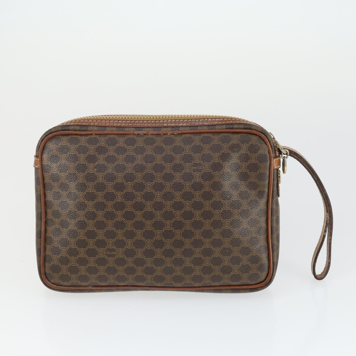 CELINE Macadam Canvas Bag PVC 4 Set Brown Auth 160753