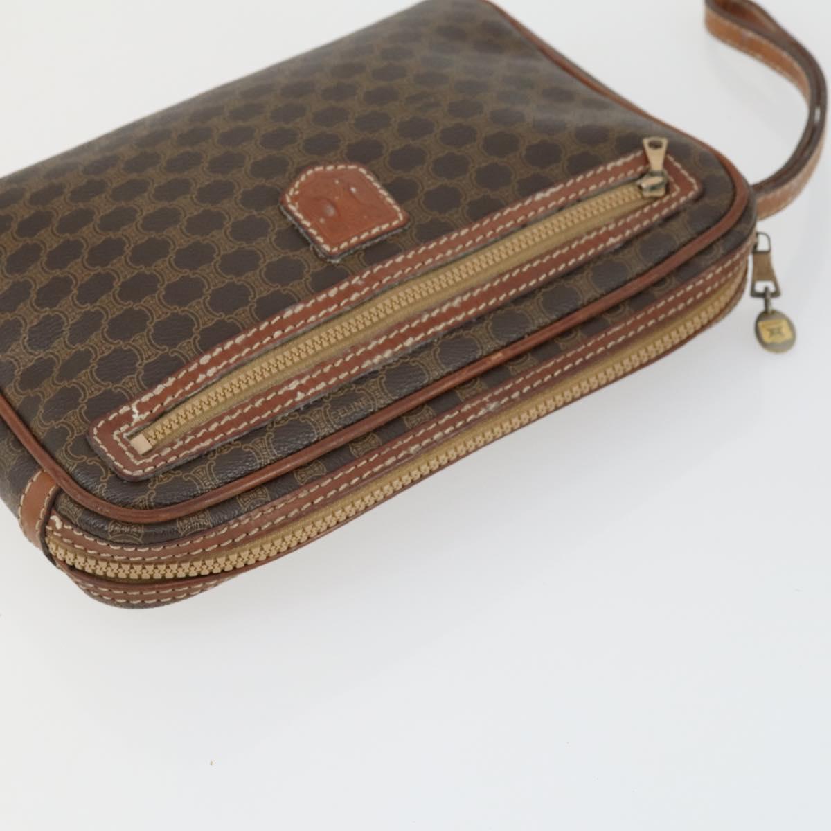 CELINE Macadam Canvas Bag PVC 4 Set Brown Auth 160753