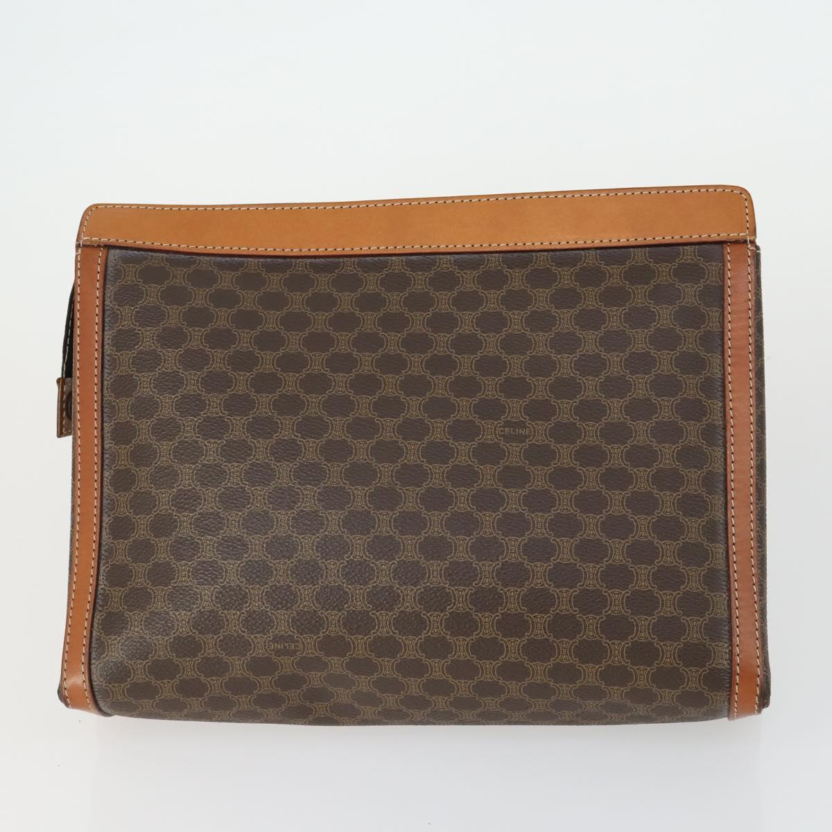 CELINE Macadam Canvas Bag PVC 4 Set Brown Auth 160753