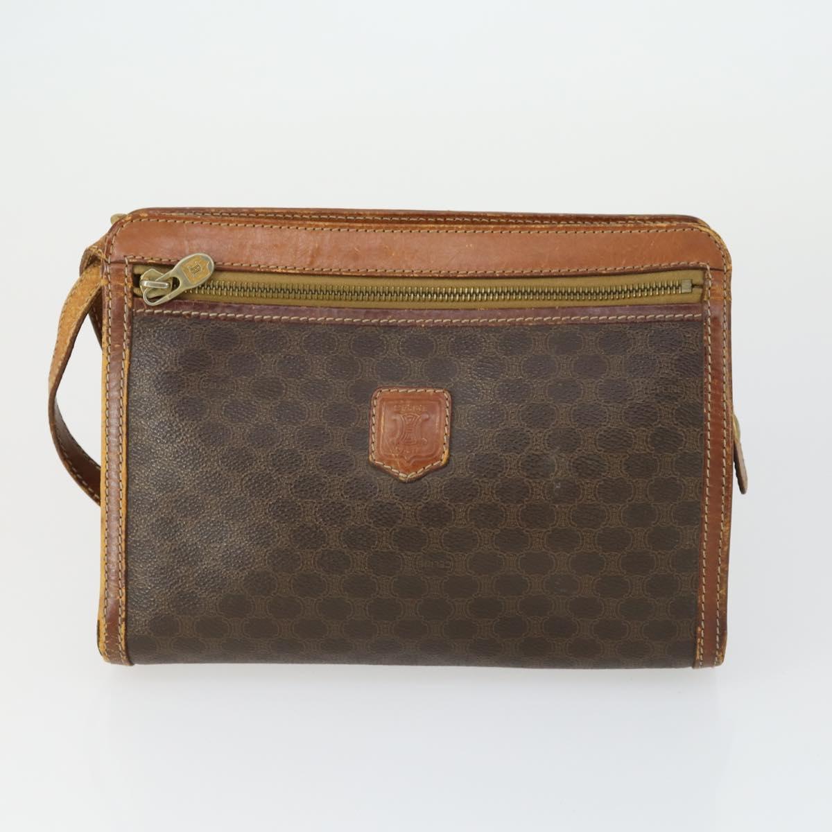 CELINE Macadam Canvas Bag PVC 4 Set Brown Auth 160753