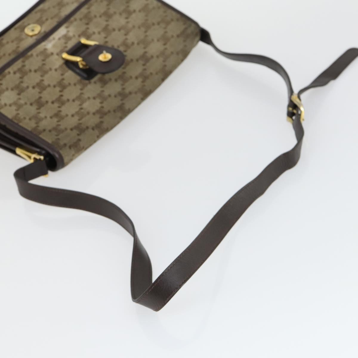 CELINE Macadam Canvas Bag PVC Suede 3 Set Brown Beige Auth 160754