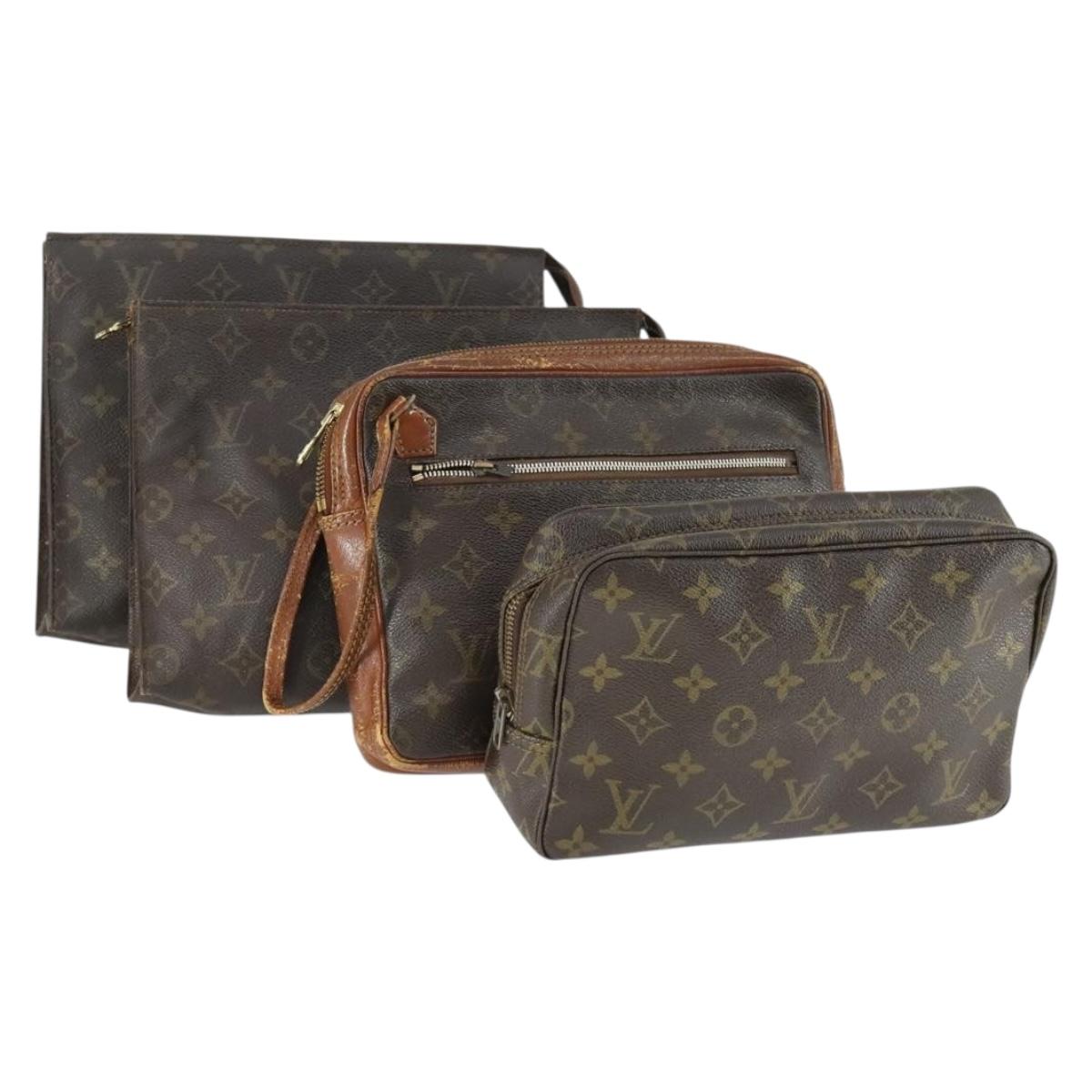 LOUIS VUITTON Monogram Clutch Bag 4 Set LV Auth 160755