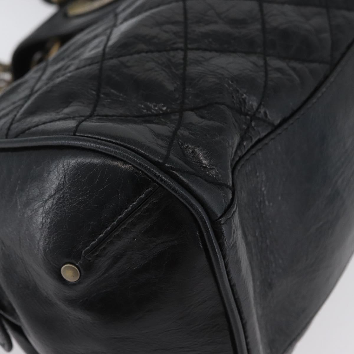 BALLY Tote Bag Leather Black Auth 160786