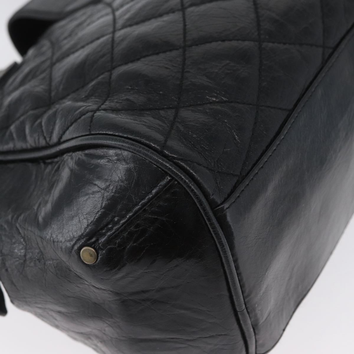 BALLY Tote Bag Leather Black Auth 160786